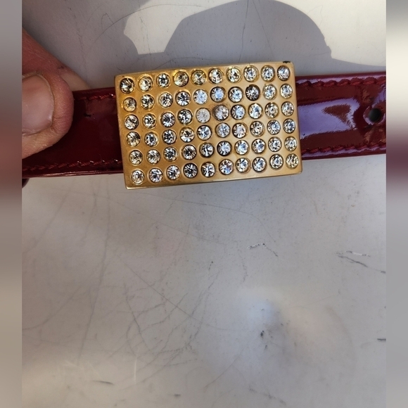 Vtg Gianni Versace Red Gold Medusa Belt - Picture 10 of 12